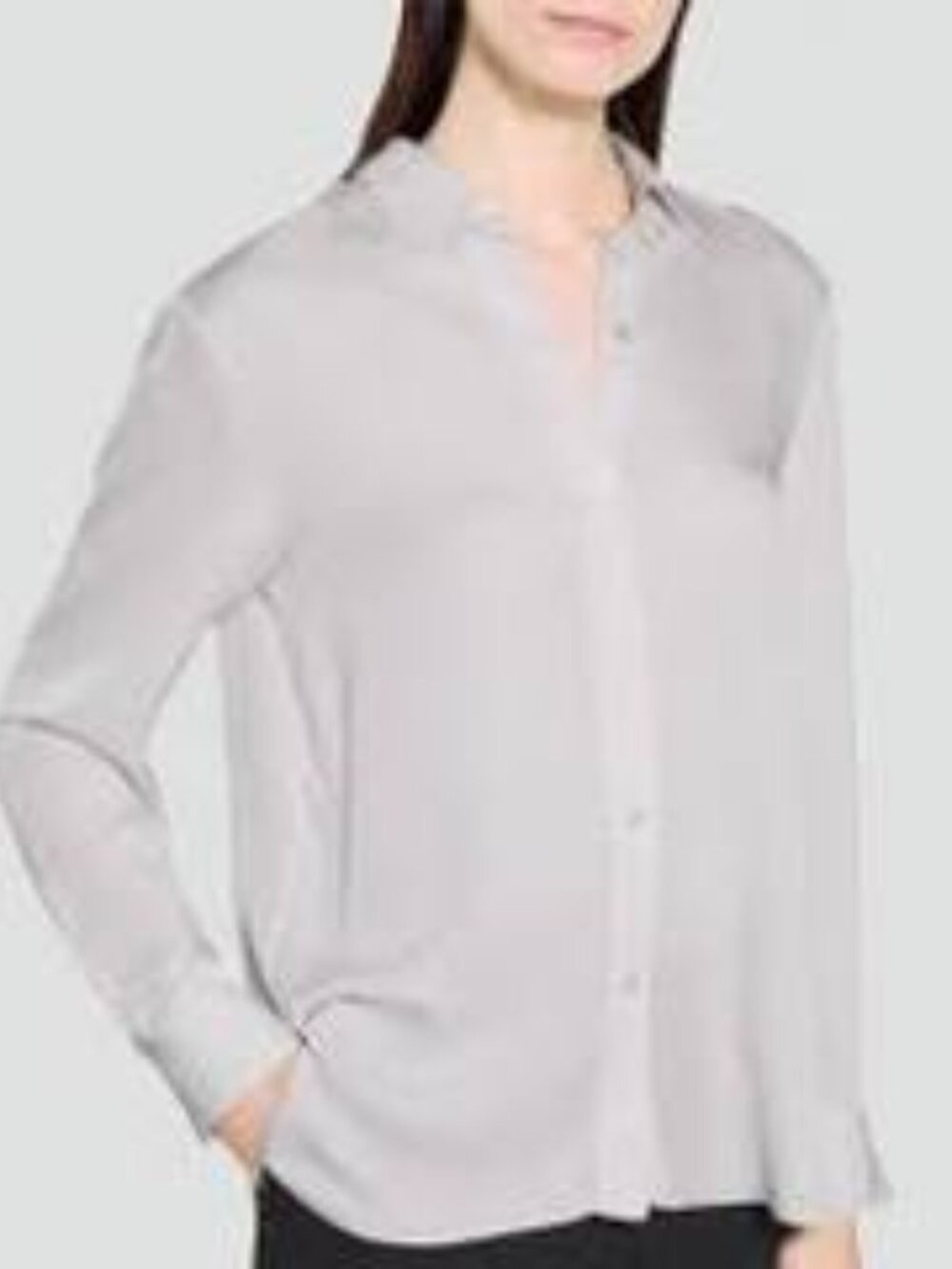 Theory Silk Georgette Fitted Blouse Hidden Button Shirt XS Taupe Mauve Msrp $245